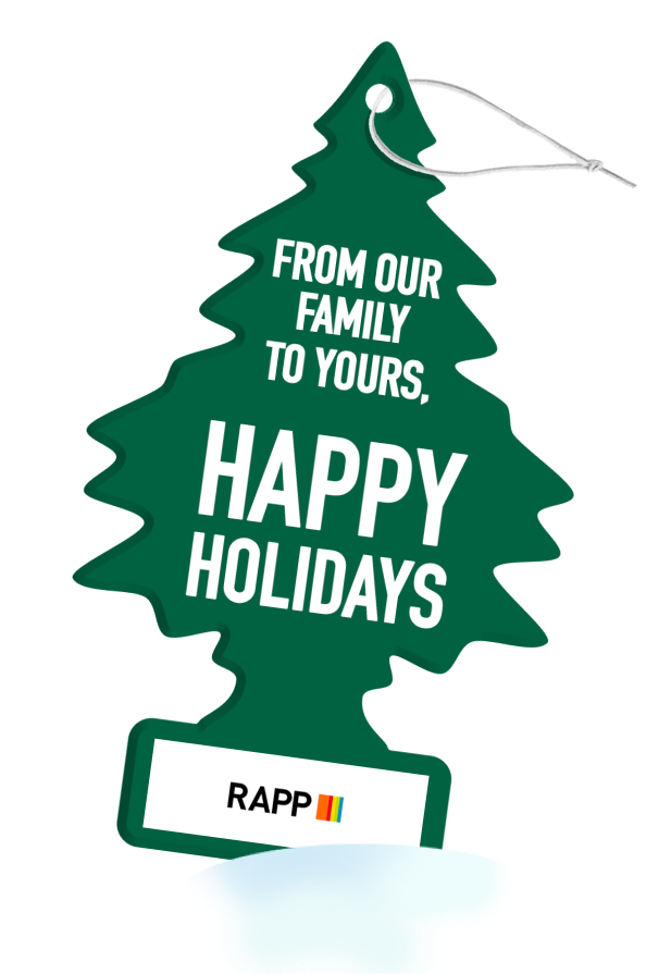 from our family to yours, happy holidays, RAPP